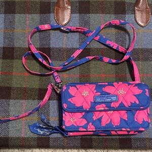 Vera Bradley Pink and Blue Floral Crossbody Bag